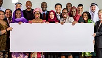 Diverse People Show Board Placard Copy Space