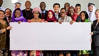 Diverse People Show Board Placard Copy Space