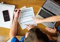 Man Filling Applicatio Form Documents Information