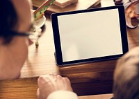 Boy Using Copyspace Digital Device on the Living Room