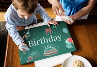 Birthday Cake Party Illustration Concept