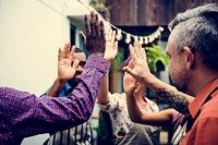 Community people support teamwork together