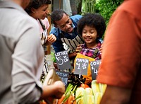 Farmers selling fresh organic vegetables at the market