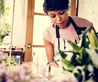 Business of flower shop with woman owner