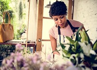 Business of flower shop with woman owner