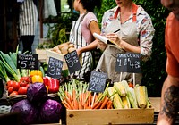 Fresh organic vegetables in the market