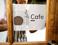 Illustration of coffee cup decoration cafe commercial on banner