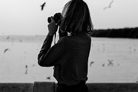 Woman Taking Snap Photo with Camera Wanderlust