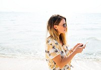 Woman smiling and chill out by the sea