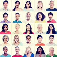 Protrait of Group Diversity People Community Happiness Concept