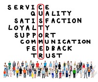 Customer Service Quality Satisfaction Crossword Puzzle Concept