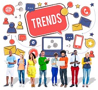 Trends Social Media Update Online Internet Concept