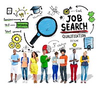 Diversity Business People Digital Devices Job Search Concept