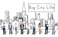 Big City Life Downtown District Metropolis Location Concept