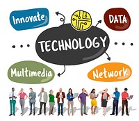 Technology Innovate Data Network Multimedia Words Graphic Concept