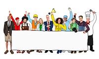 Group of Diverse Multiethnic People with Different Jobs