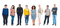 Casual Group Diverse People Social Variation Row Concept