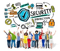 Ethnicity People Cheerful Winning Security Protection Concept
