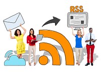 People and Social Networking and RSS Concept