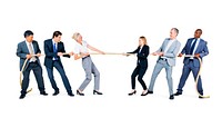 Group of Business People Pulling Rope Concept