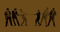 Group of Business People Pulling Rope Concept