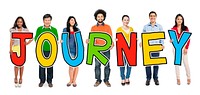 Group of Diverse People Holding Journey