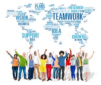 Global People Celebration Success Cheerful Teamwork Concept