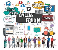Online Forum DIscussion Communication Connection Concept
