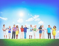 Multi-Ethnic People Social Networking Outdoor Concept