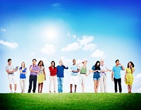 Multi-Ethnic People Social Networking Outdoor Concept