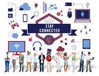 Stay Connected Technology Icons Graphics Concept