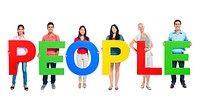 Group of People Holding Alphabet