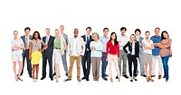 Group of multi-ethnic and diverse occupational people in a white background.