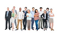 Group of multi-ethnic and diverse occupational people in a white background.