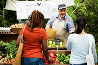 People at healthy local food festive