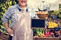 Man owner fresh grocery organic shop