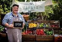 Man owner fresh gracery organic shop