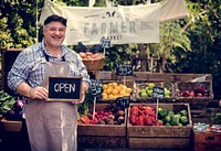 Man owner fresh gracery organic shop