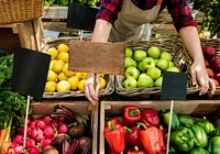 Woman owner fresh grocery organic shop