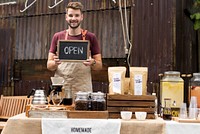 People at healthy local food festive