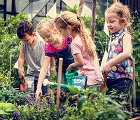 Group of Diverse Kids Learning Environment at Farm