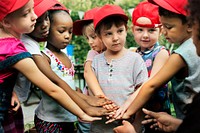 Group of Diverse Kids Hands Out Together Teamwork