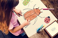 Kid Drawing Placard Felt Pen Table