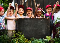 Diversity Group Of Kids Holding Board