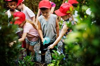 Group of Diverse Kids Learning Environment at Farm