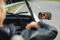 Adult Woman Driving a Car Road Trip