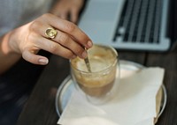 Woman take a break and relax with coffee