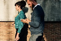 Business people walking together in the city