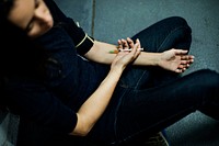 Closeup of Hands Using Syringe Injecting Narcotic Illegal Drugs