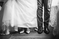 Couple take an abstract wedding shoot at legs